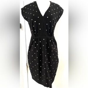 Hoss Intropia Black Studded Mini Dress Sz 36